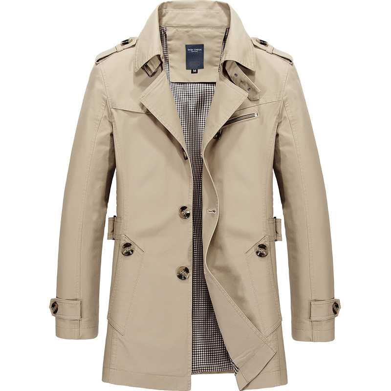 Men'S Fashion X - Męski wiosenno-jesienny casualowy płaszcz bawełniany, modny