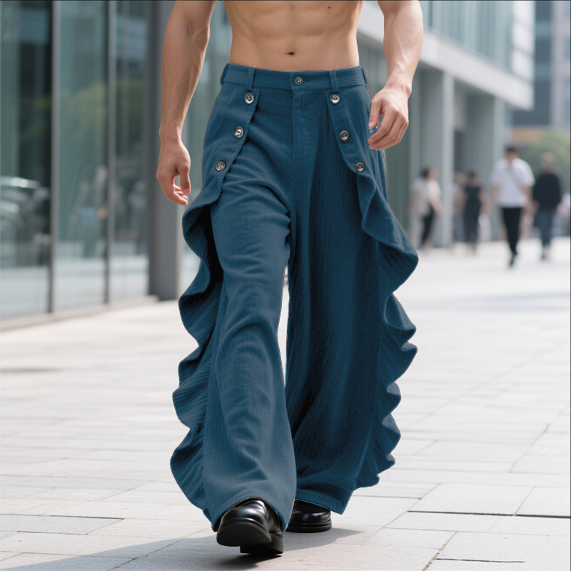 Mens Fashion Autumn 2025 - INCERUN Męskie Spodnie Jednolitego Koloru Zapinane