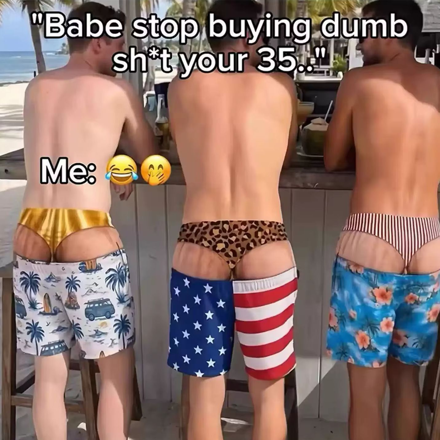 Swim Trunk Shorts - Zabawne męskie kąpielówki z nadrukiem włochatych