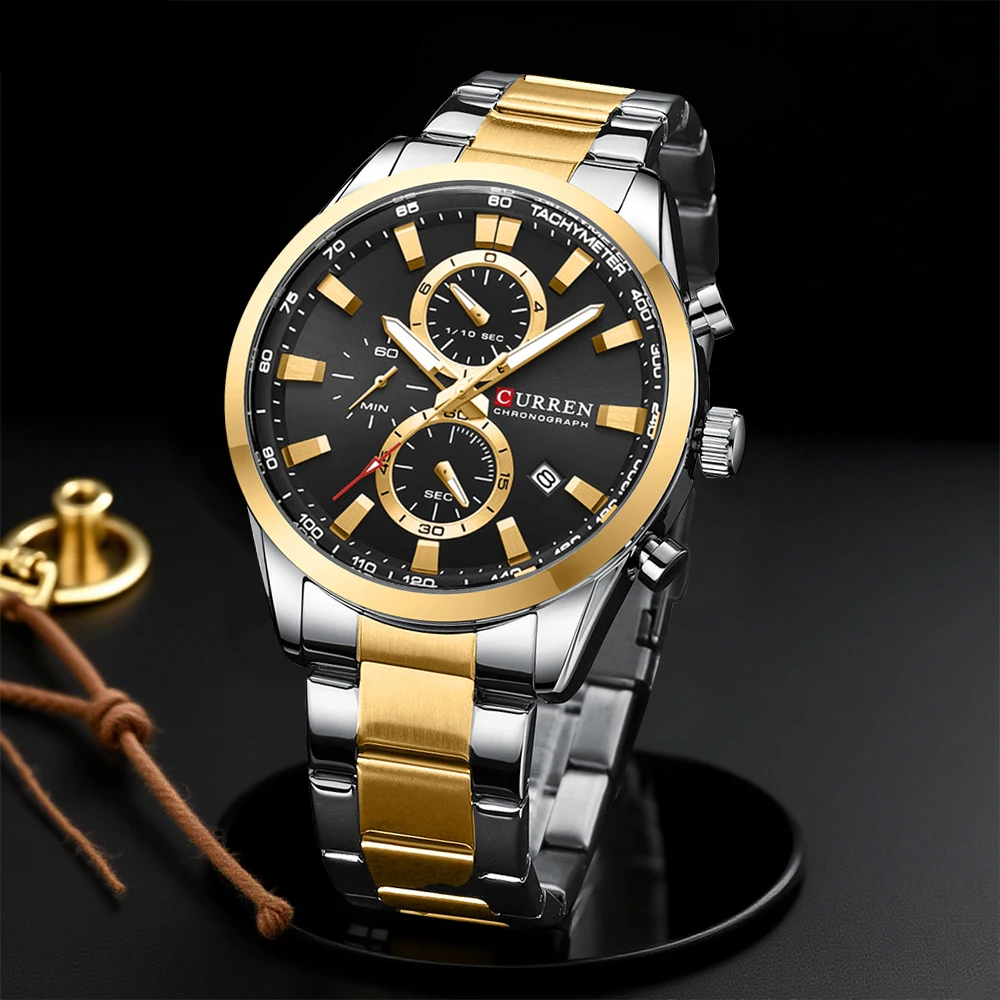 Fashion Mens Watches - CURREN Casual Quartz Chrono Sportowe Marki