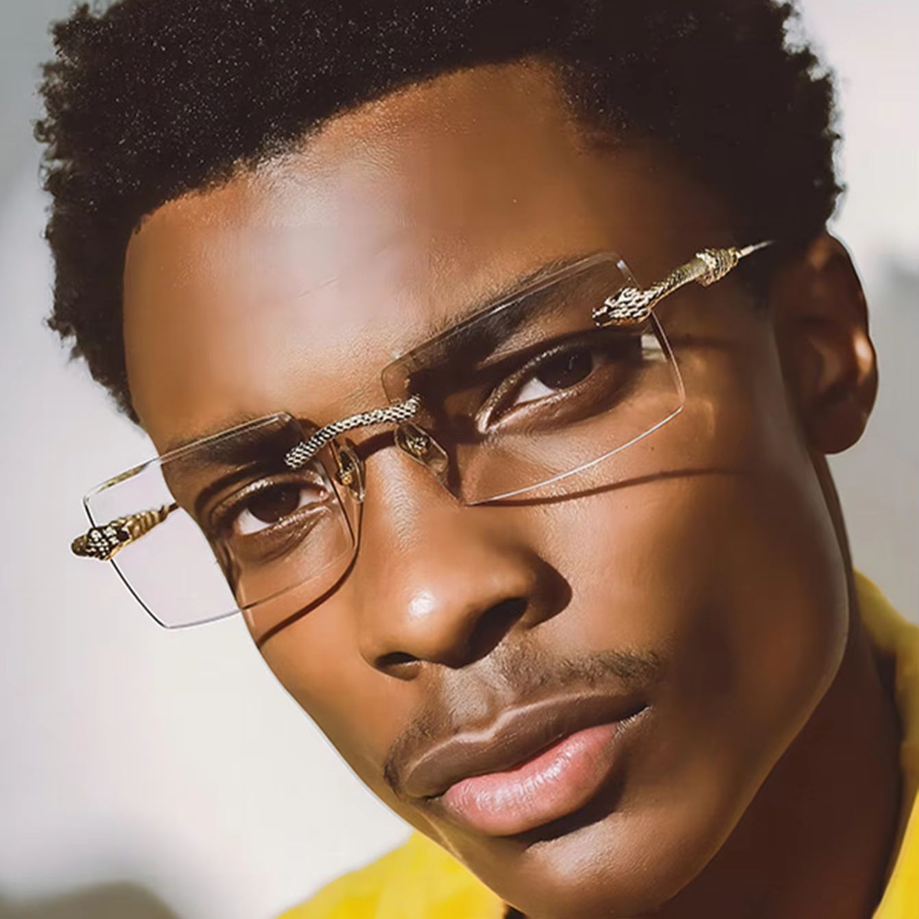 Men'S Fashion Non Prescription Glasses - 1 para męskich metalowych prostokątnych okularów
