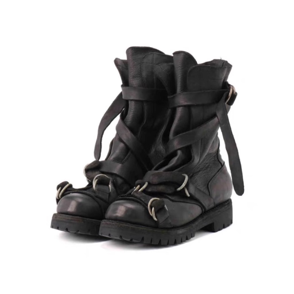 Men'S Fashion Loafers Shoes - Męskie skórzane buty motocyklowe Punk Retro