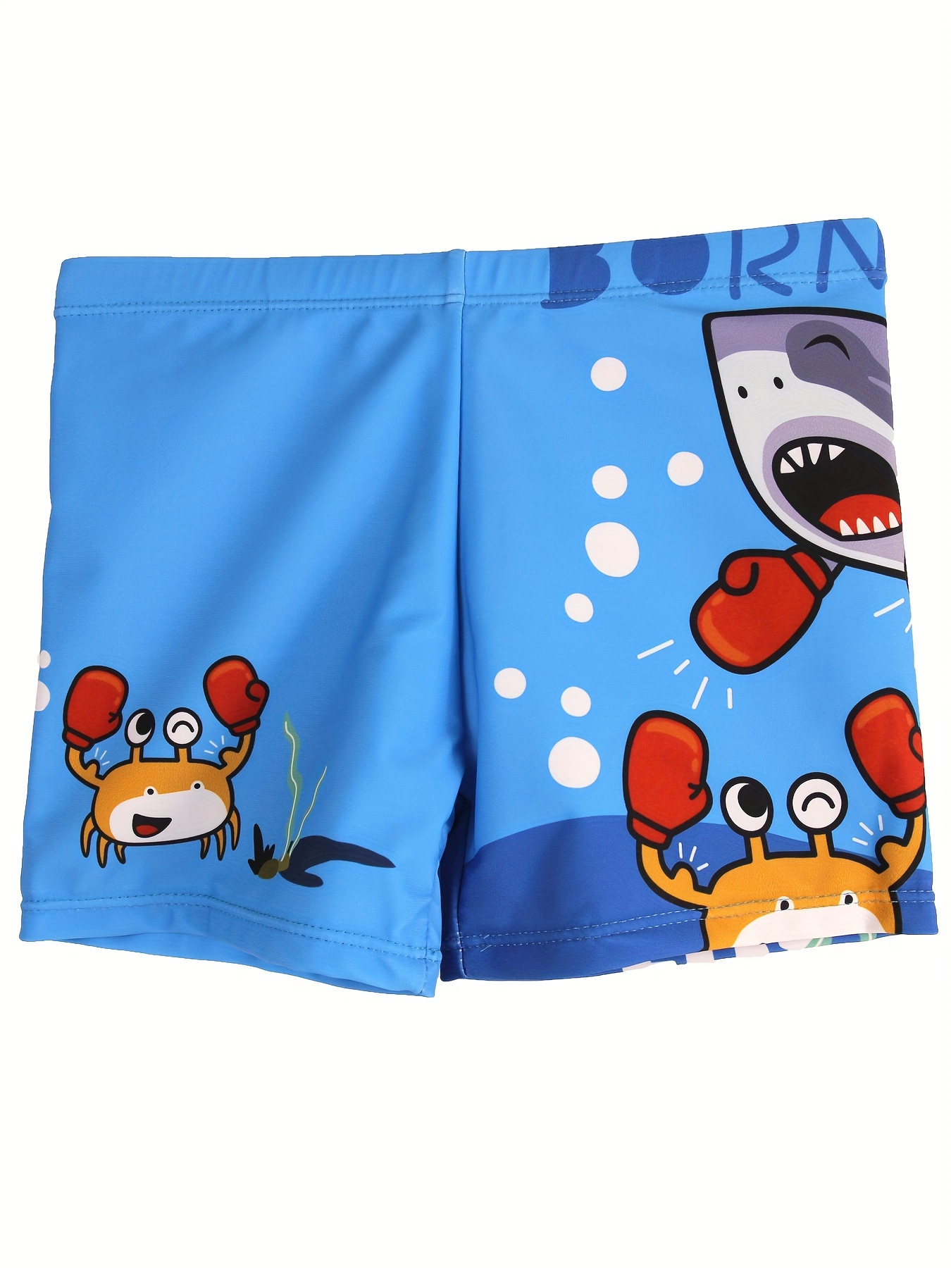 Swim Trunk Shorts - Kreskówkowy krab bokserski i wzór rekin