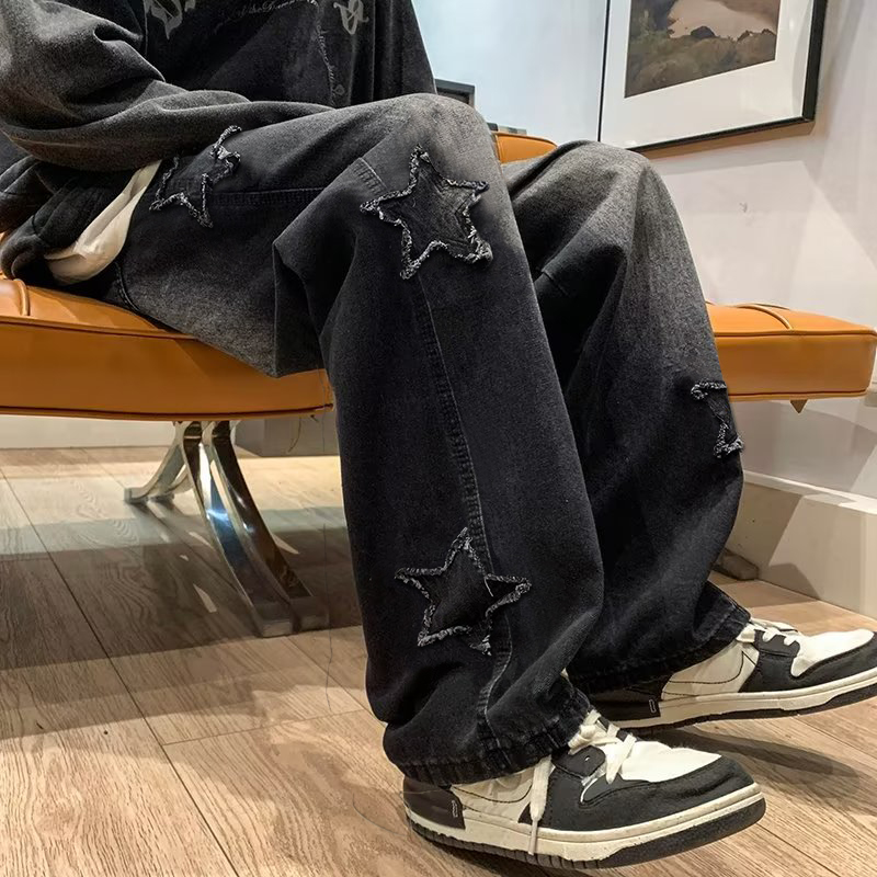 Nowe męskie haftowane gwiazdki – Men'S Fashion Nova Jeans recenzja i cena