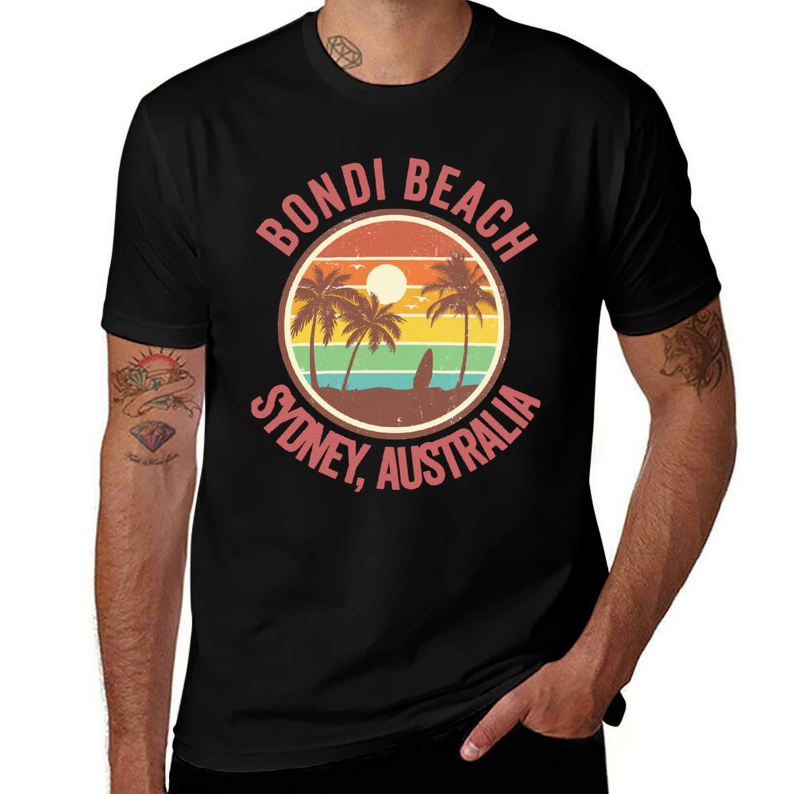 Koszulka Retro Bondi Beach Syd – Men'S Fashion Sydney recenzja i cena