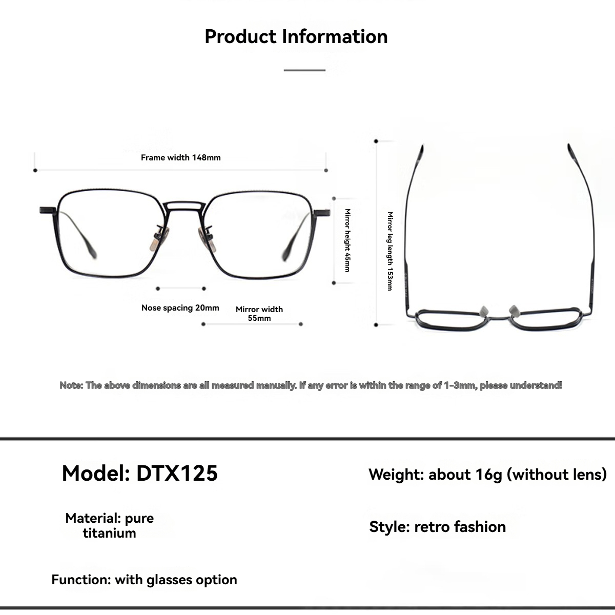 Okulary FYTOOMetal z metalową  – Men'S Fashion Non Prescription Glasses recenzja i cena