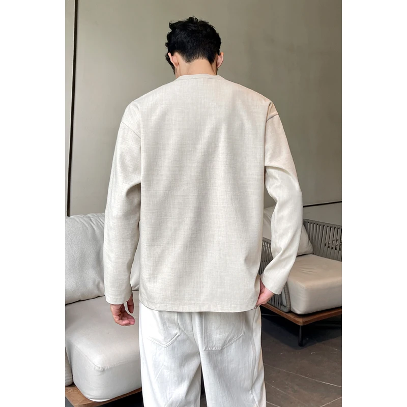 Męska koszula Henley z imitacj – Mens Fashion Casual recenzja i cena