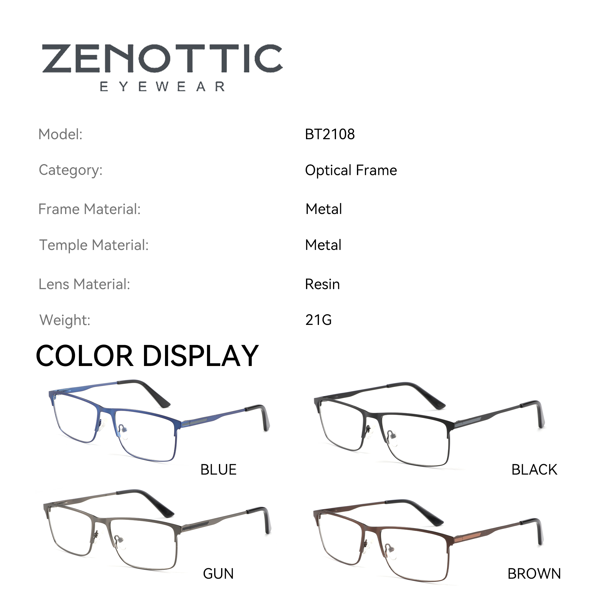 ZENOTTIC Męskie Okulary Optycz – Men'S Fashion Non Prescription Glasses recenzja i cena