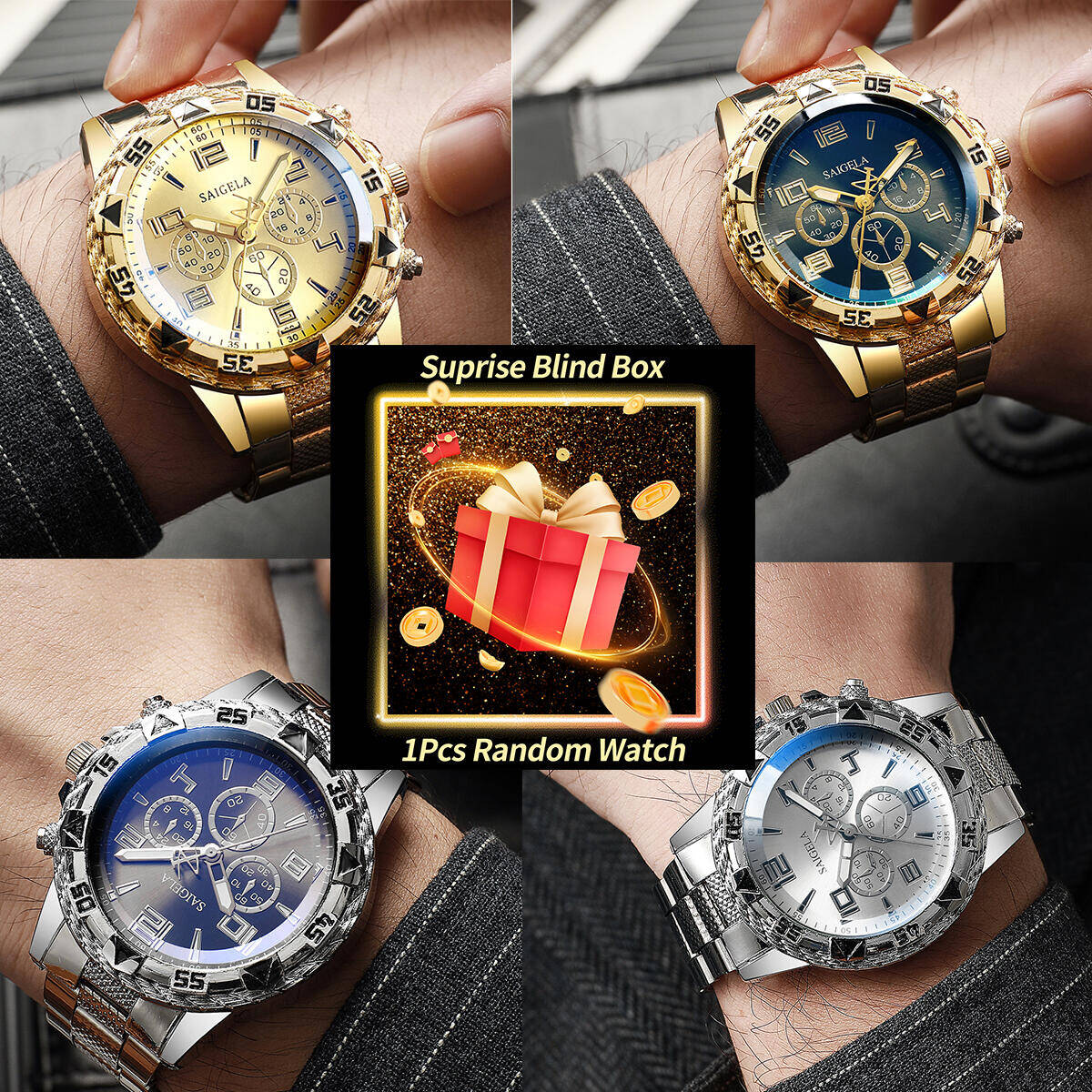 1 szt. Niespodzianka Tajemnicz – Fashion Mens Watches recenzja i cena